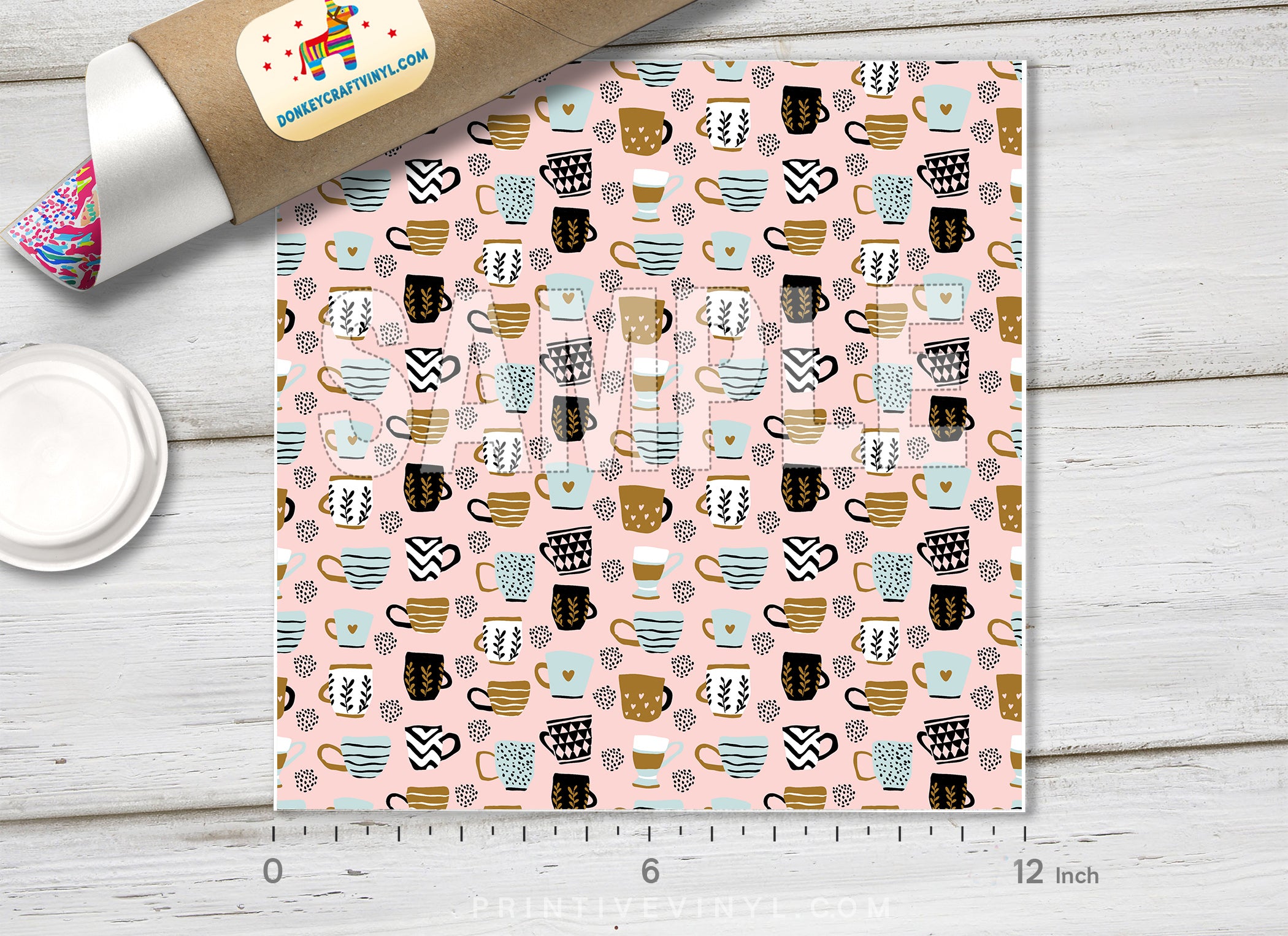Cute Boho Coffee Mugs Adhesive Vinyl 1344 - Donkey Craft Vinyl