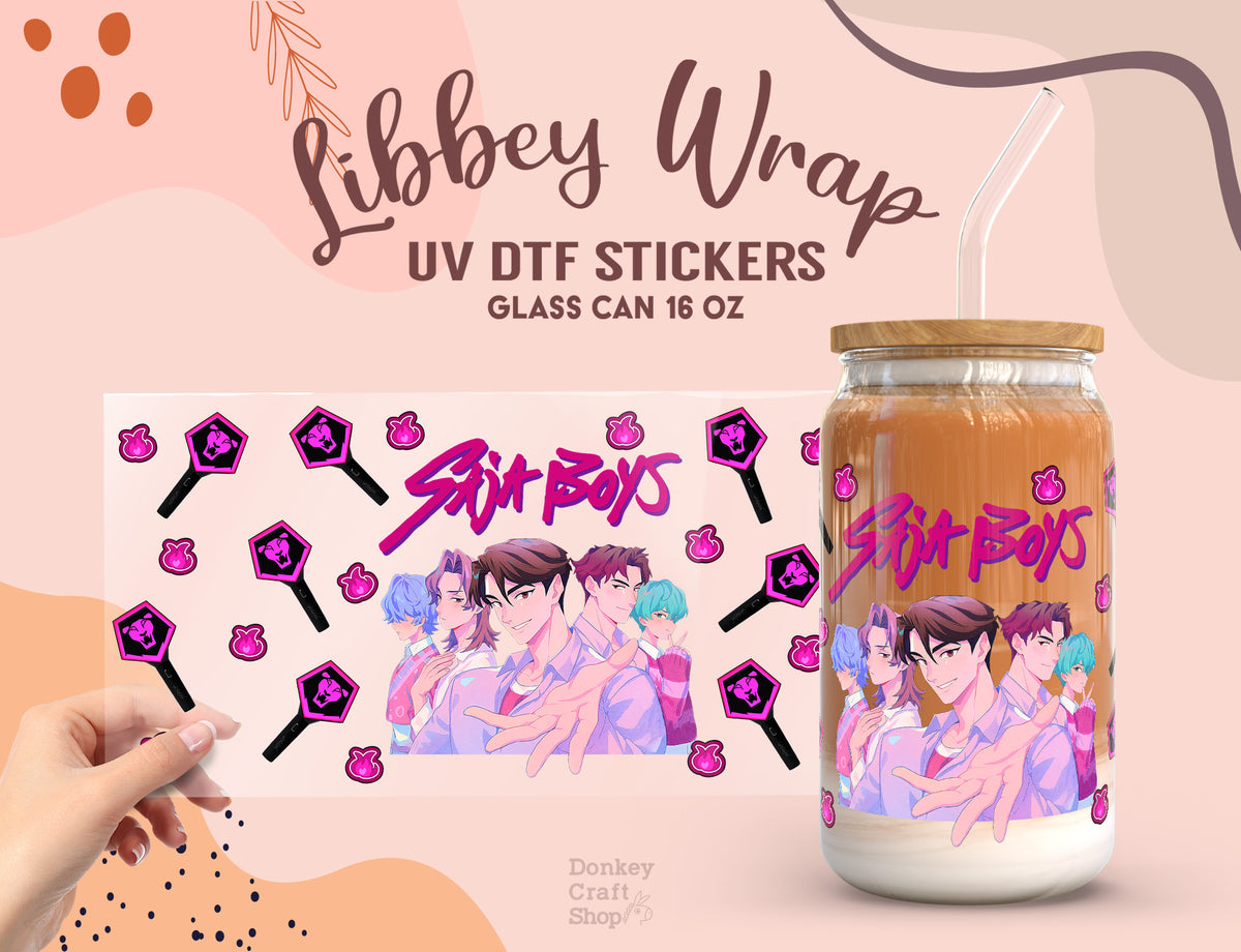 Saja Boys Kpop Demon Hunters UV DTF Libbey Wrap | 16oz Glass Cup Sticker UV182