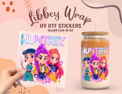 Huntrix Kpop Demon Hunters UV DTF Wrap – Libbey Glass Can 16oz UV162