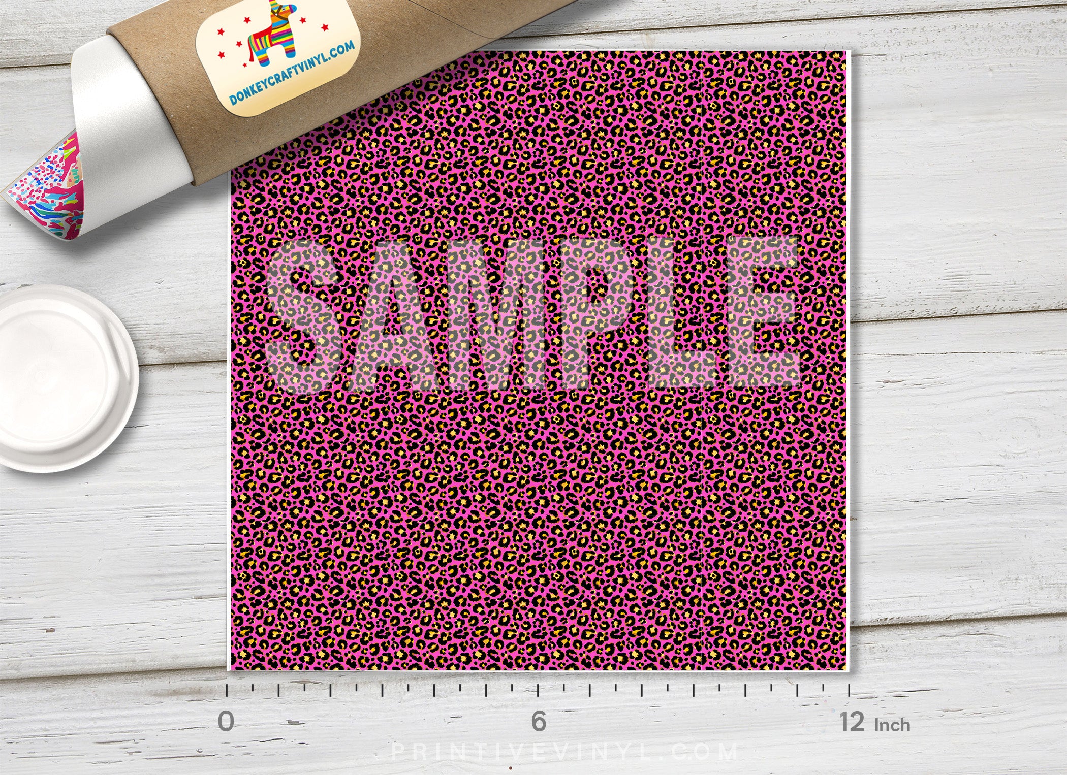 Pink Leopard Pattern Adhesive Vinyl 782