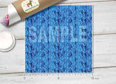 Blue Fire Patterned Adhesive Vinyl 746