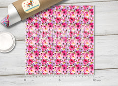Watercolor Flower Printed Faux Leather 038