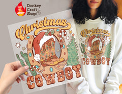 Western Christmas DTF Transfer for T-shirts, Hoodies, Heat Transfer, Ready for Press Heat Press Transfers DTF175