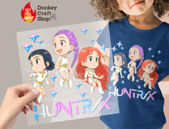 Huntrix KPOP Demon Hunters DTF Transfer, Ready to Press DTF602