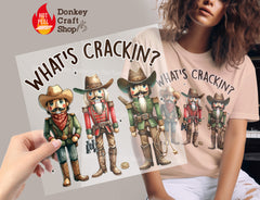 Western Cowboy Nutcracker Christmas DTF Transfer, Ready to Press DTF469