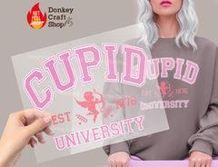 Cupid University Valentine DTF Transfer, Ready for Press Heat Press Transfers DTF250