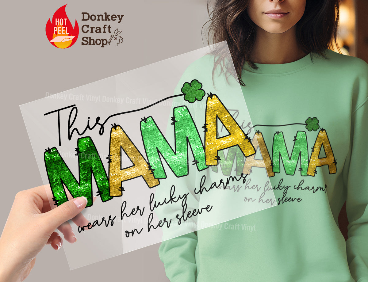 This Mama Wears Her Lucky DTF Transfer, Ready for Press Heat Press Transfers DTF305