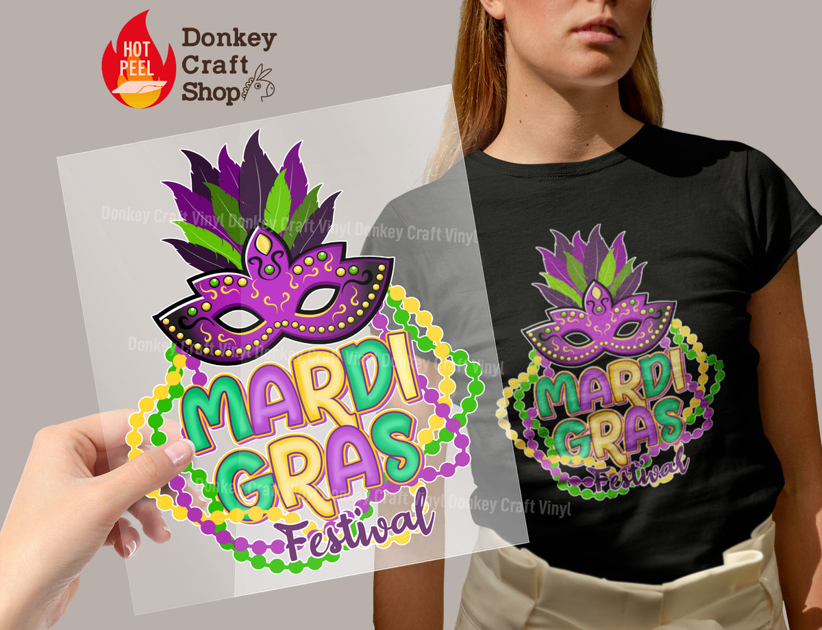 Mardi Gras DTF Transfer, Ready for Press Heat Press Transfers DTF272