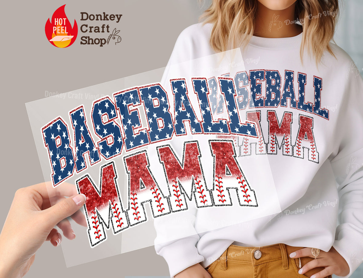 Baseball Mama DTF Transfer, Ready for Press Heat Press Transfers DTF353