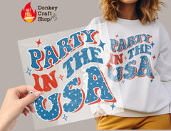 Patriotic 4th July Party DTF Transfer for T-shirts, Hoodies, Heat Transfer, Ready for Press Heat Press Transfers DTF301