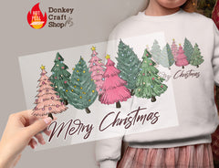 Christmas Tree DTF Transfer for T-shirts, Hoodies, Heat Transfer, Ready for Press Heat Press Transfers DTF155
