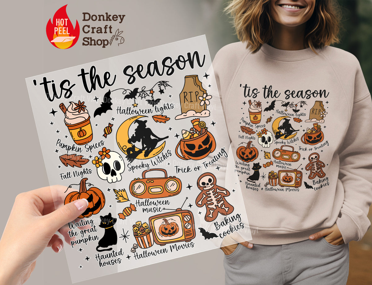 Tis the Season Halloween DTF Transfer, Ready to Press DTF590
