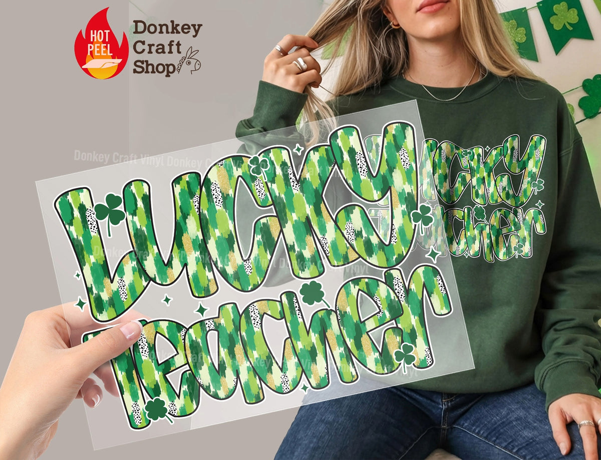 Lucky Teacher St. Patrick's DTF Transfer, Ready to Press DTF645
