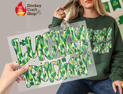 Lucky Teacher St. Patrick's DTF Transfer, Ready to Press DTF645