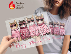 Happy Meowentine's Cat Valentine DTF Transfer, Ready to Press DTF507