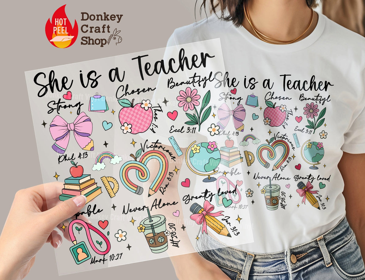 Back to School Teacher DTF Transfer, Ready to Press DTF576
