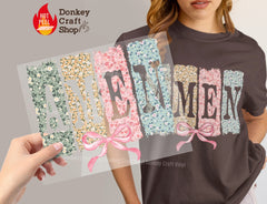 Amen Floral Cross Coquette Bow DTF Transfer, Ready to Press DTF542