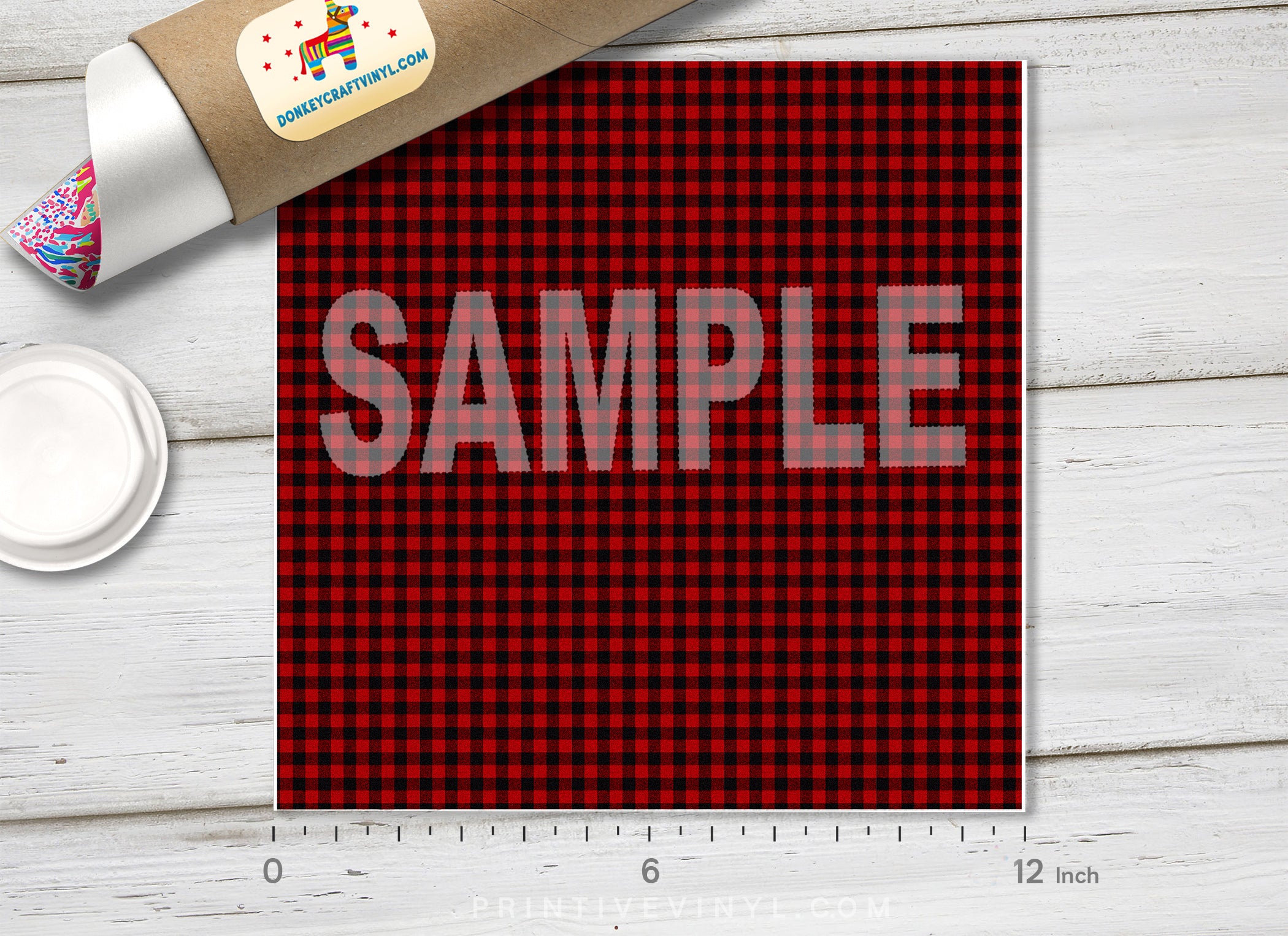 Lumberjack plaid Adhesive Vinyl 14230 - Donkey Craft Vinyl