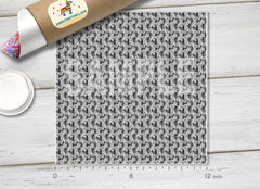Monochrome Rose Floral Adhesive Vinyl 1361 - Donkey Craft Vinyl