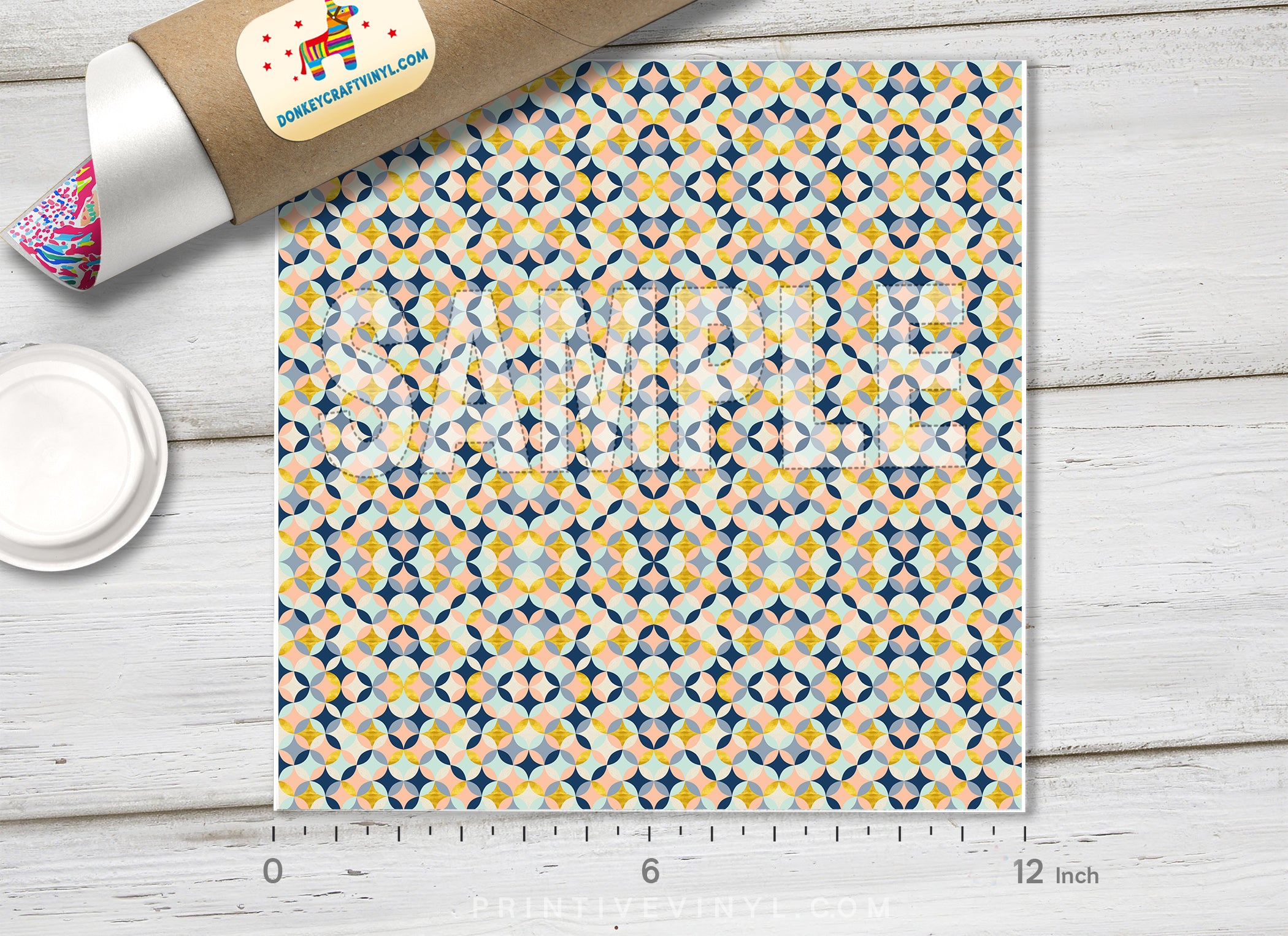 Modern Geometric Adhesive Vinyl 1407 - Donkey Craft Vinyl