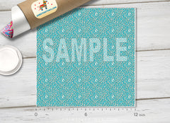 Teal and Silver Geometric Web printed HTV 1610