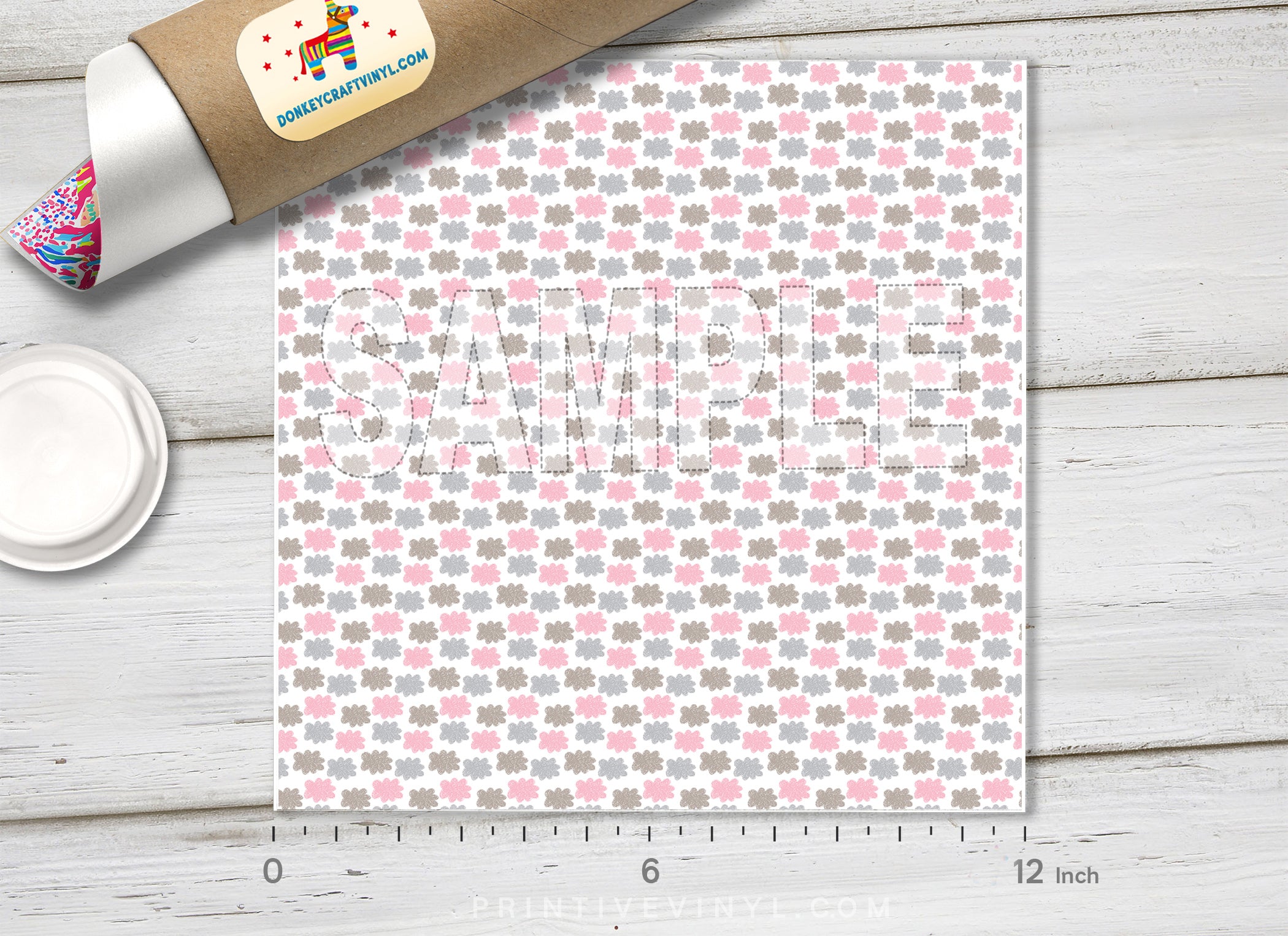 Pastel Scribble Clouds Adhesive Vinyl 1349 - Donkey Craft Vinyl