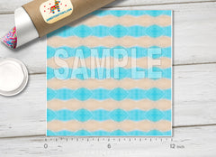 Tropical Ocean Beach Waves Pattern Adhesive Vinyl 1436 - Donkey Craft Vinyl
