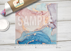 Pastel Pink and Purple Gold Flake Marble HTV 1289