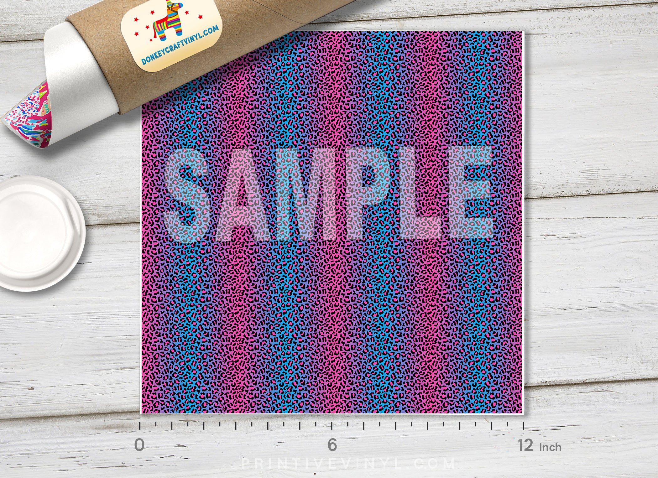 Ombre Leopard Print Pattern Adhesive Vinyl 1564