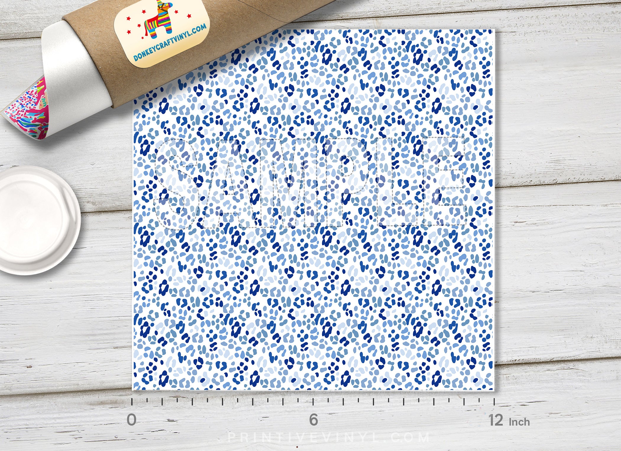 Blue Leopard Animal Print HTV 1628