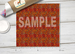 Orange & Turquoise Leopard Print Adhesive Vinyl 1314 - Donkey Craft Vinyl