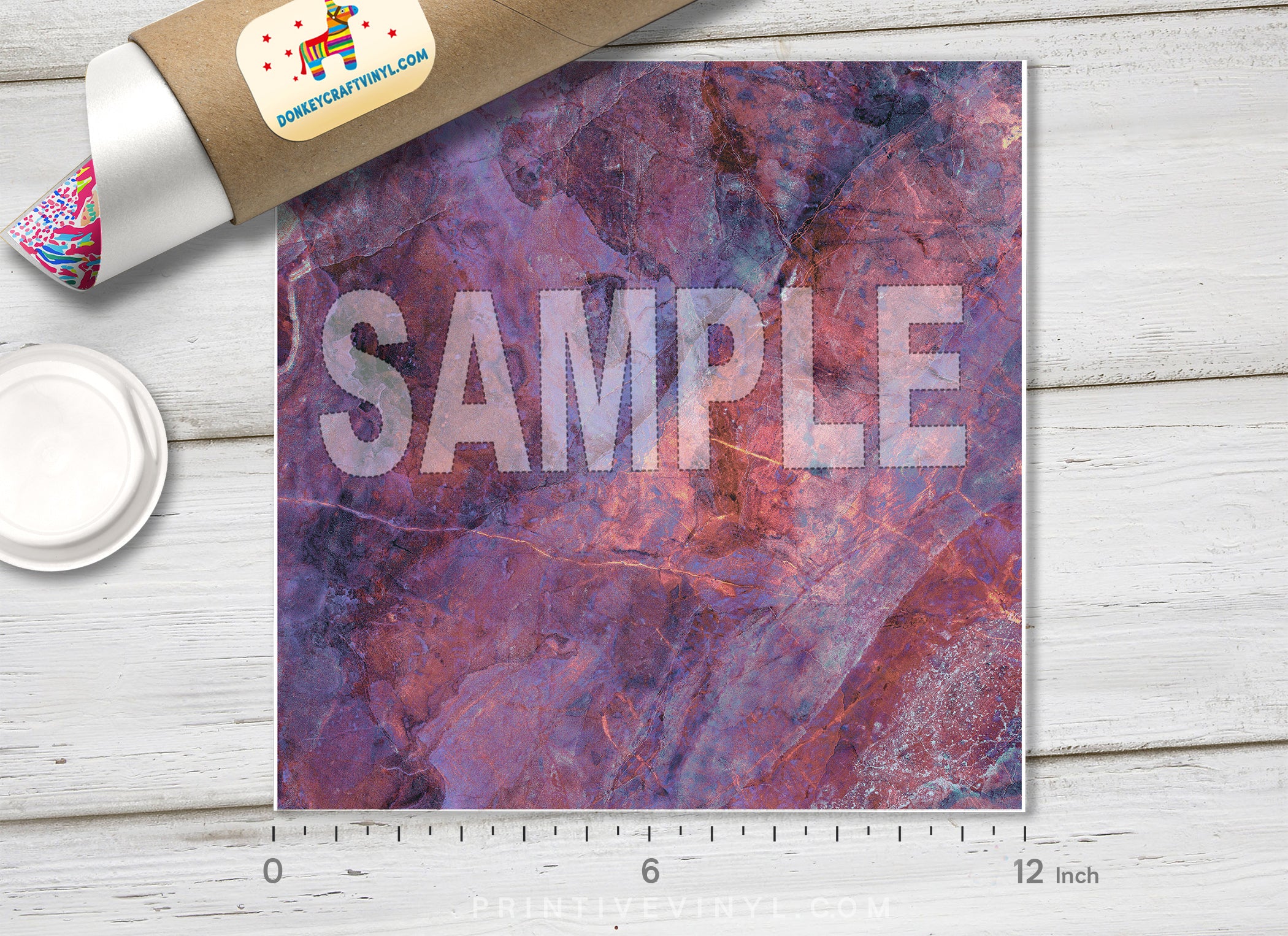 Purple and Teal Abstract Marble Adhesive Vinyl 1535