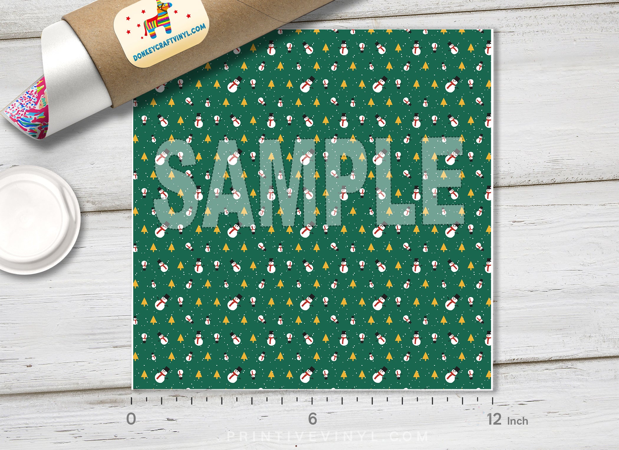 Snowman and Christmas Tree Adhesive Vinyl 1633