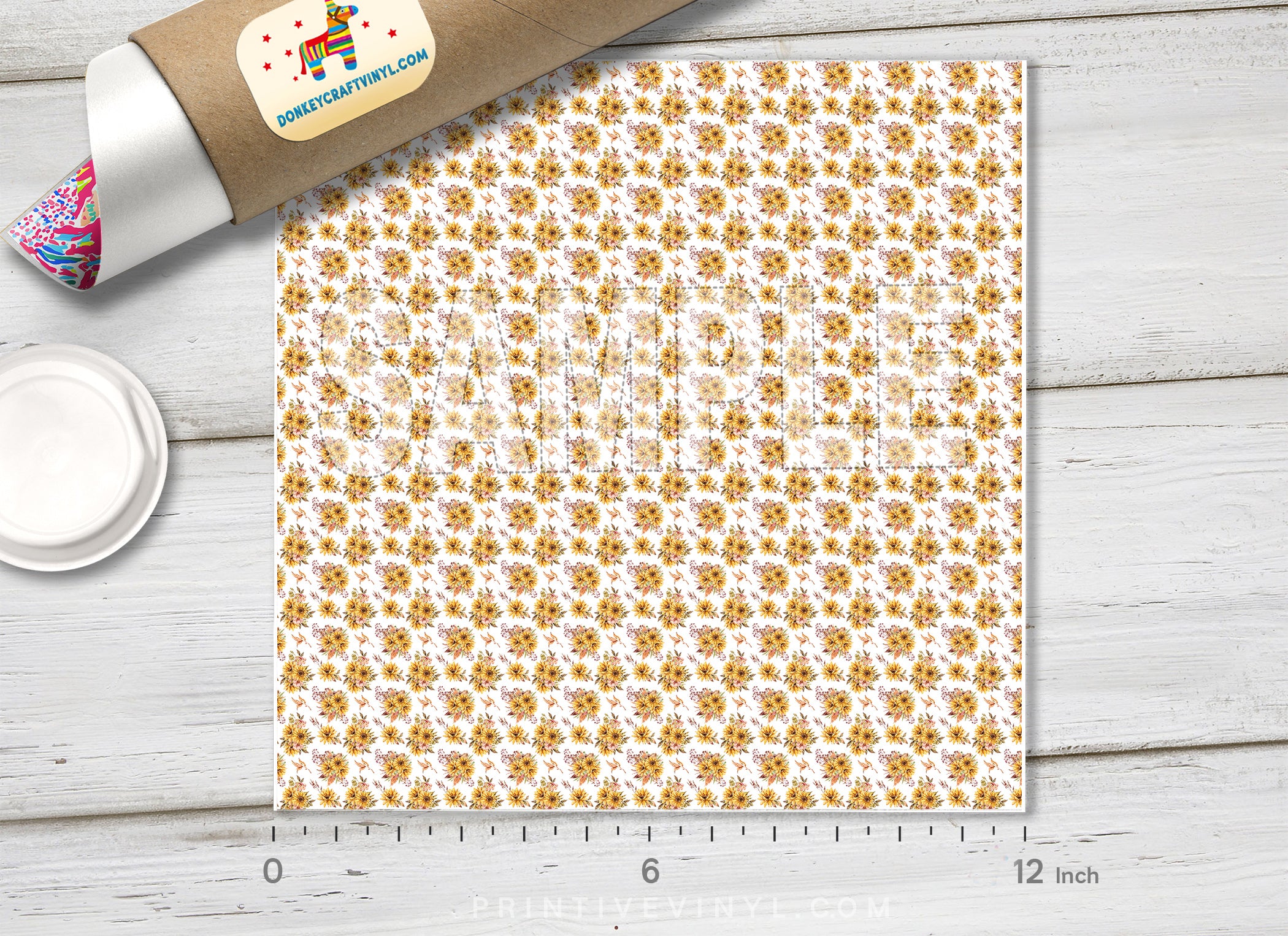 Fall Sunflower Pattern HTV 1577