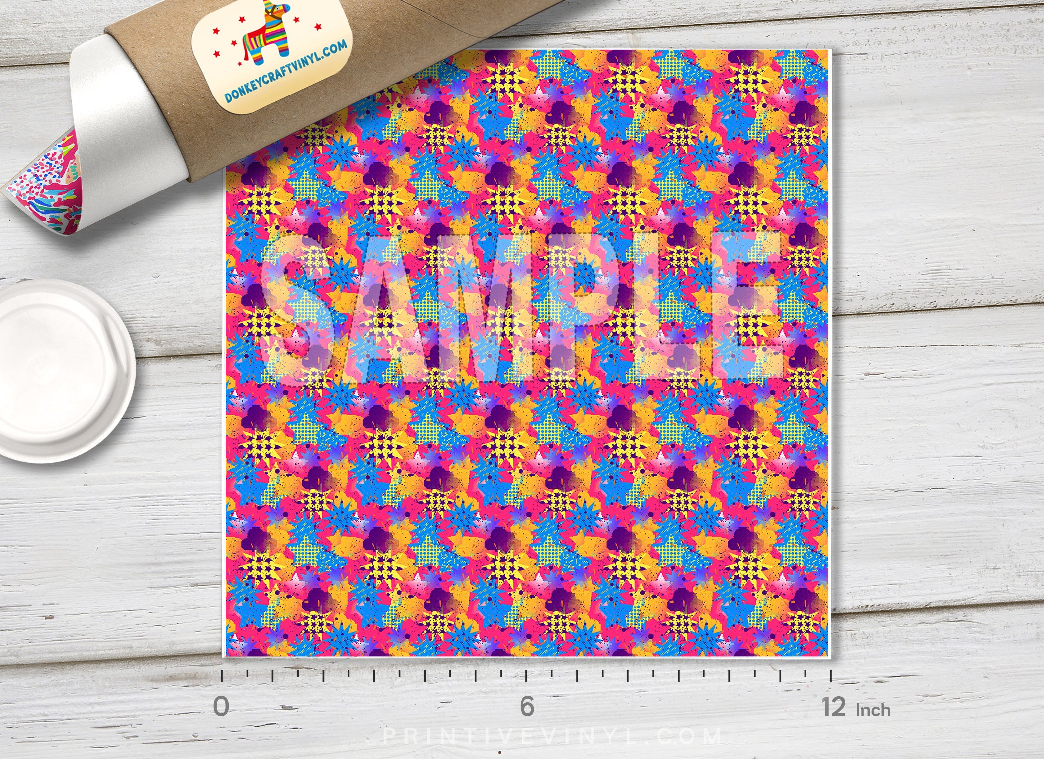 Pop Art Starburst Adhesive Vinyl 1350 - Donkey Craft Vinyl