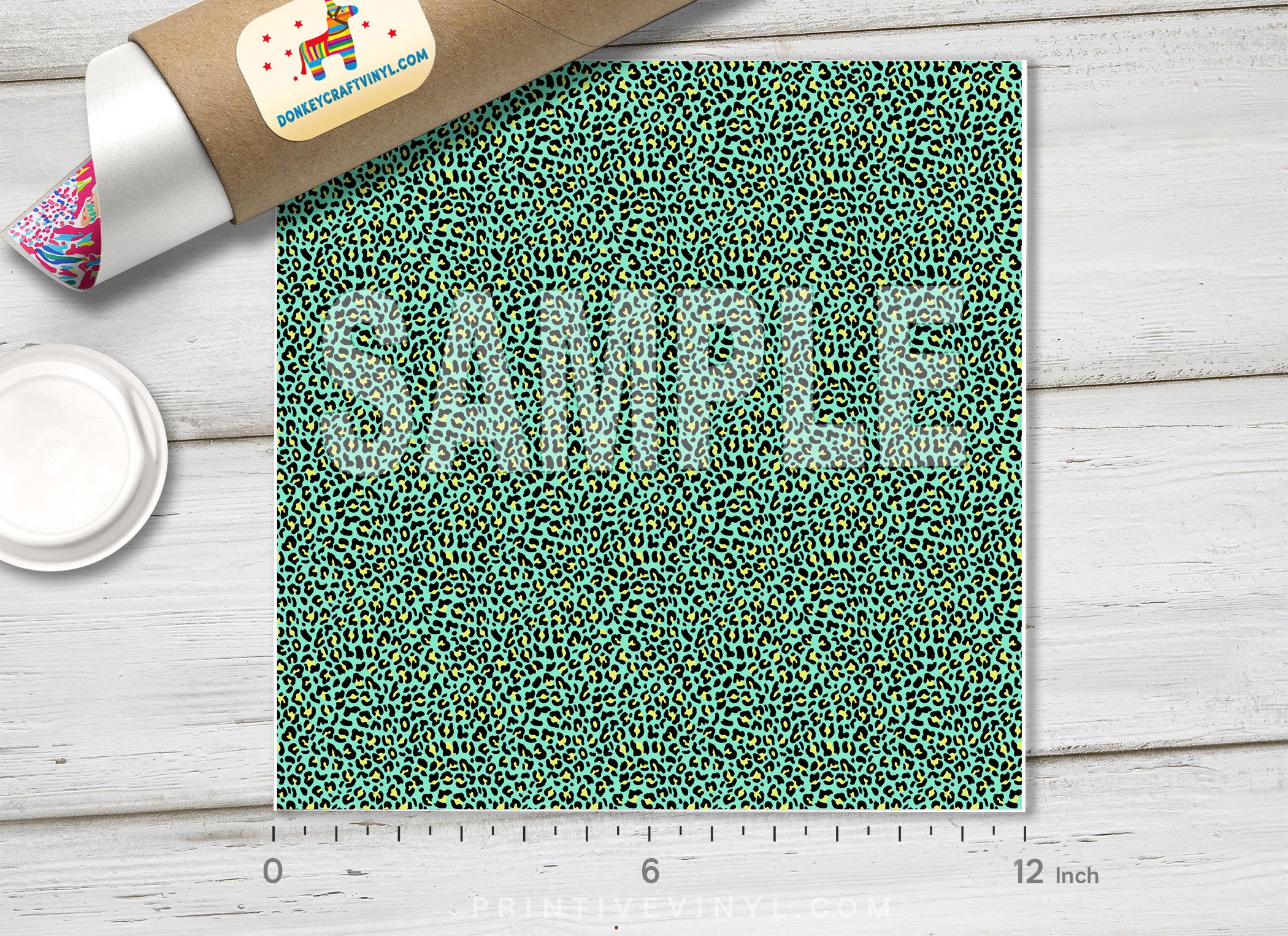 Green Leopard Adhesive Vinyl 1081