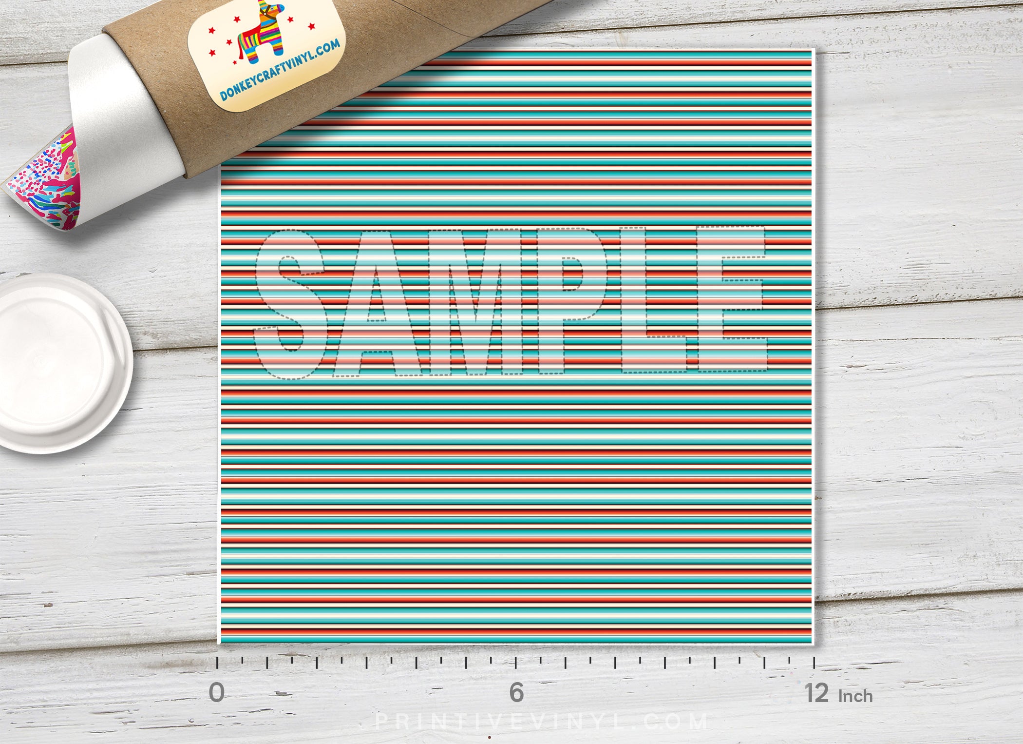 Mexican Serape Stripe Adhesive Vinyl 1482 - Donkey Craft Vinyl