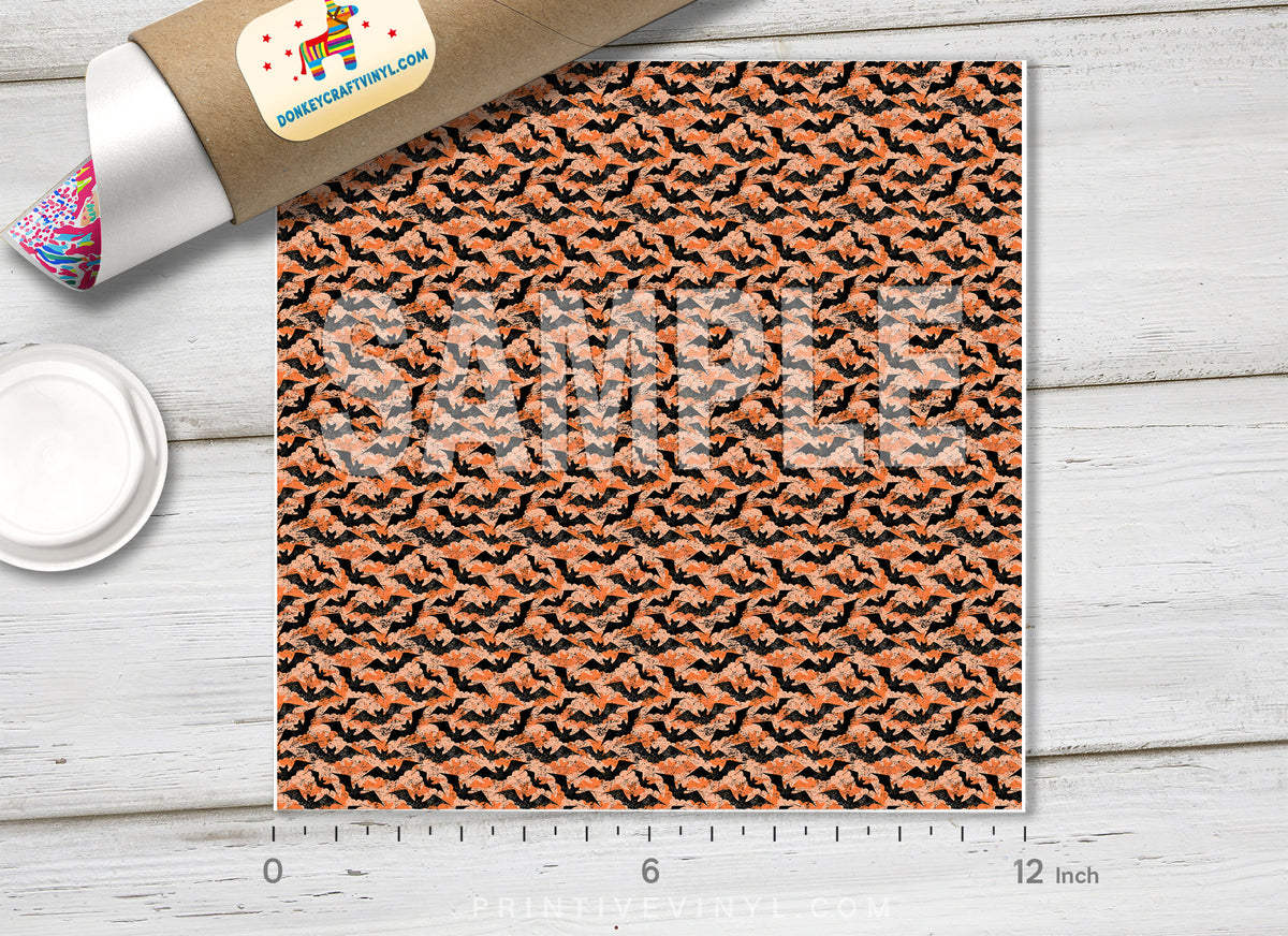 Bats Patterned Adhesive Vinyl H045 - Donkey Craft Vinyl
