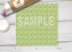 Tropical Plumeria & Palm Leaves Adhesive Vinyl 1366 - Donkey Craft Vinyl