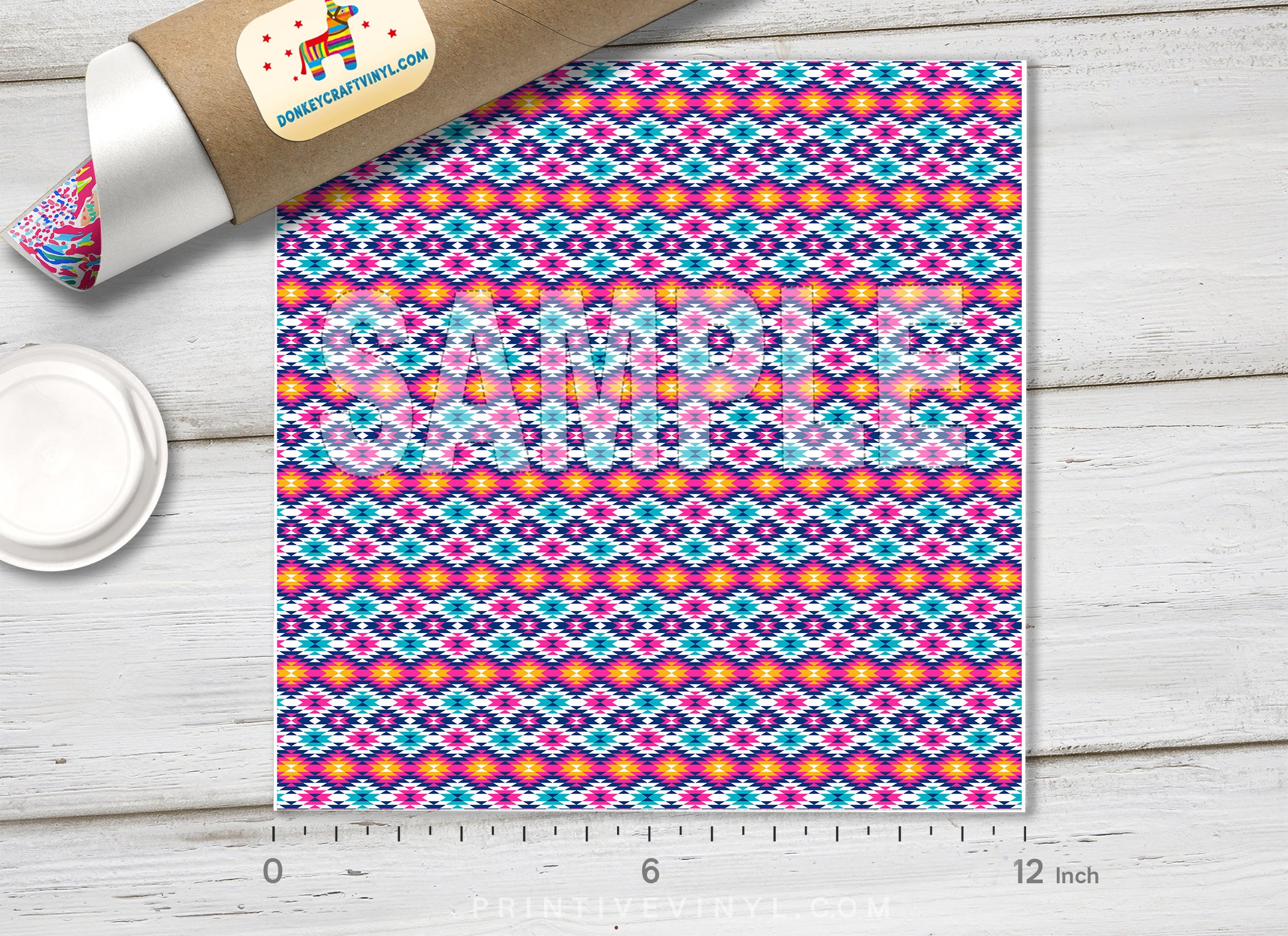 Aztec Tribal Geometric Adhesive Vinyl 1381 - Donkey Craft Vinyl