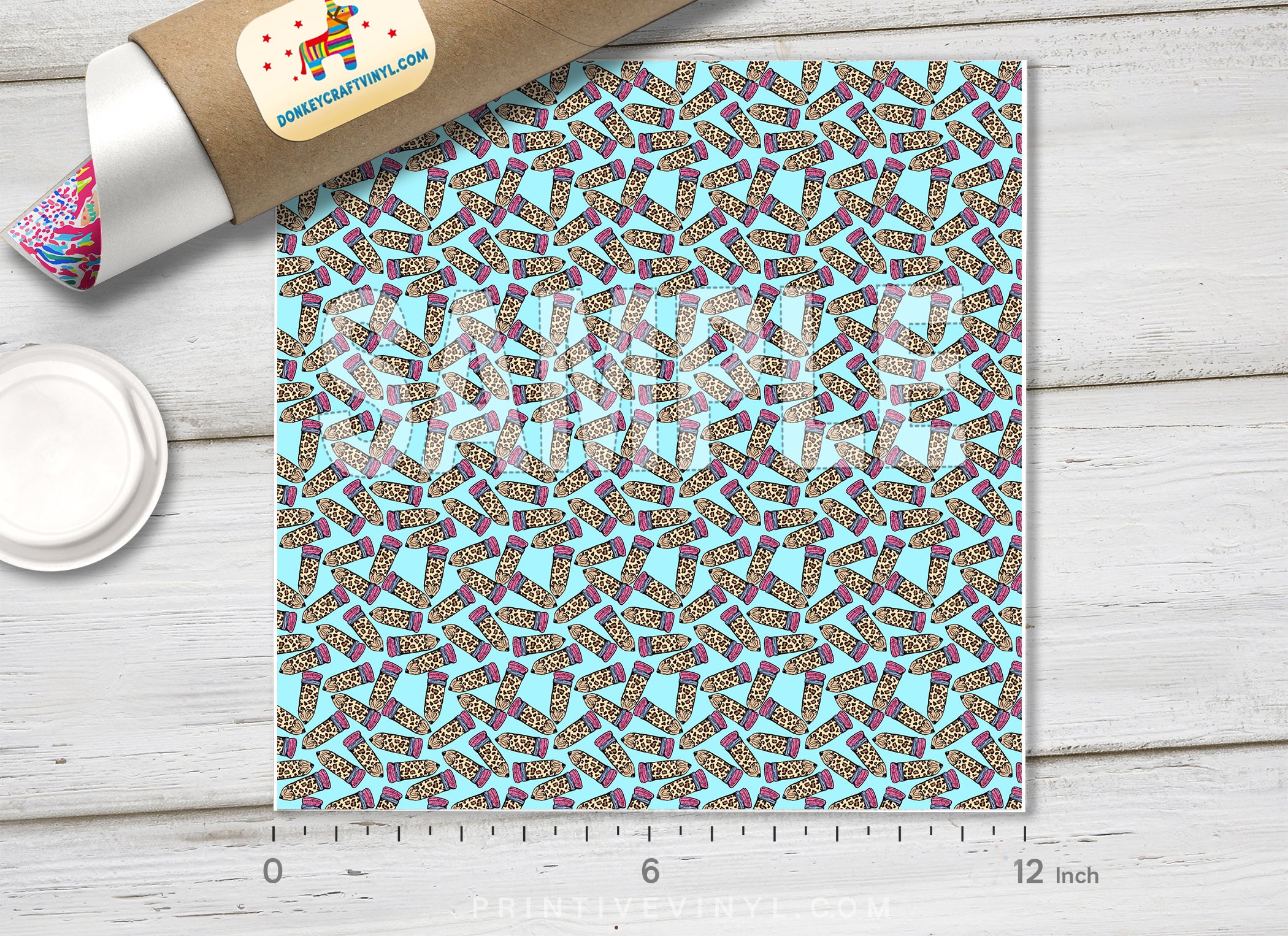 Leopard Print Pencils Adhesive Vinyl 1625