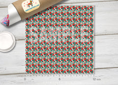 Tropical Red Hibiscus Floral Adhesive Vinyl 1527