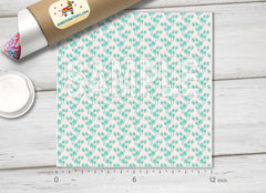 Mint Palm Trees & Pink Stripes Adhesive Vinyl 1387 - Donkey Craft Vinyl