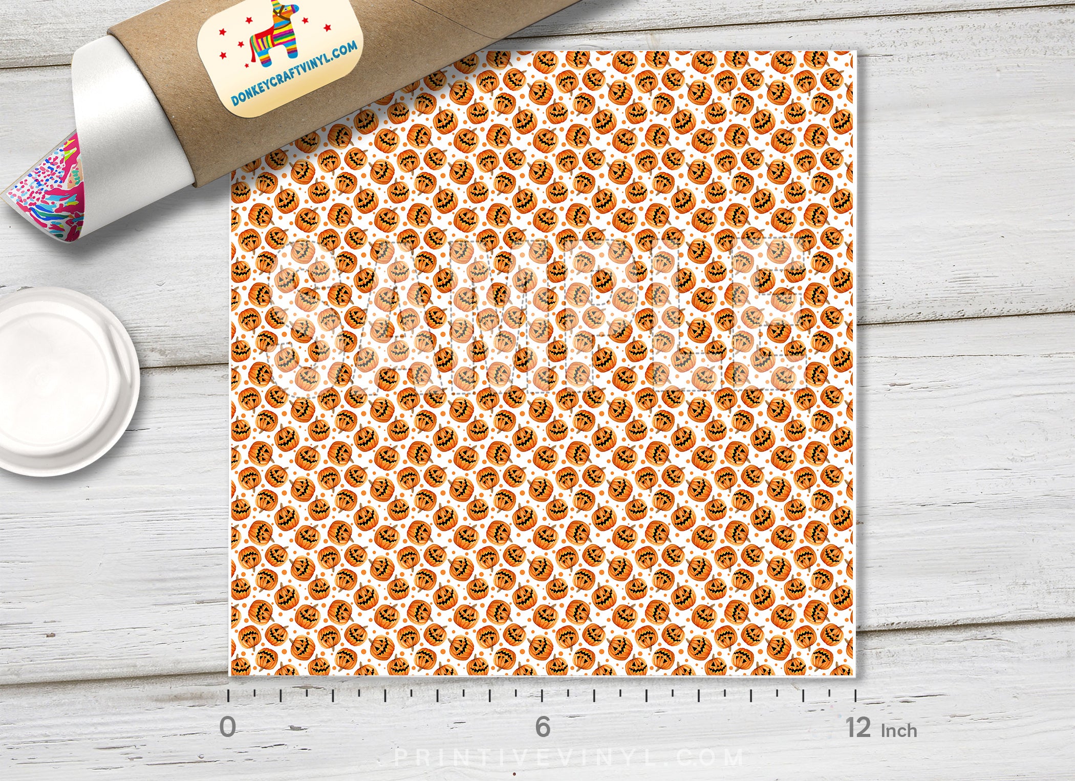 Pumpkin Patterned Adhesive Vinyl H059