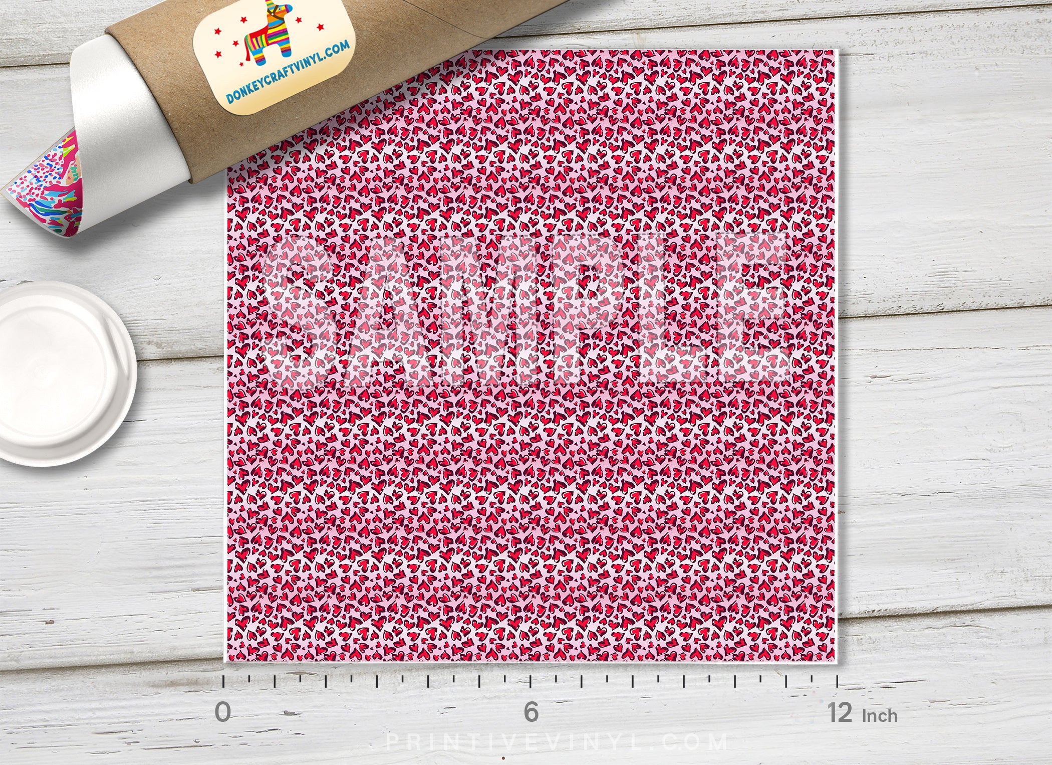 Leopard Print Heart Adhesive Vinyl 1441 - Donkey Craft Vinyl