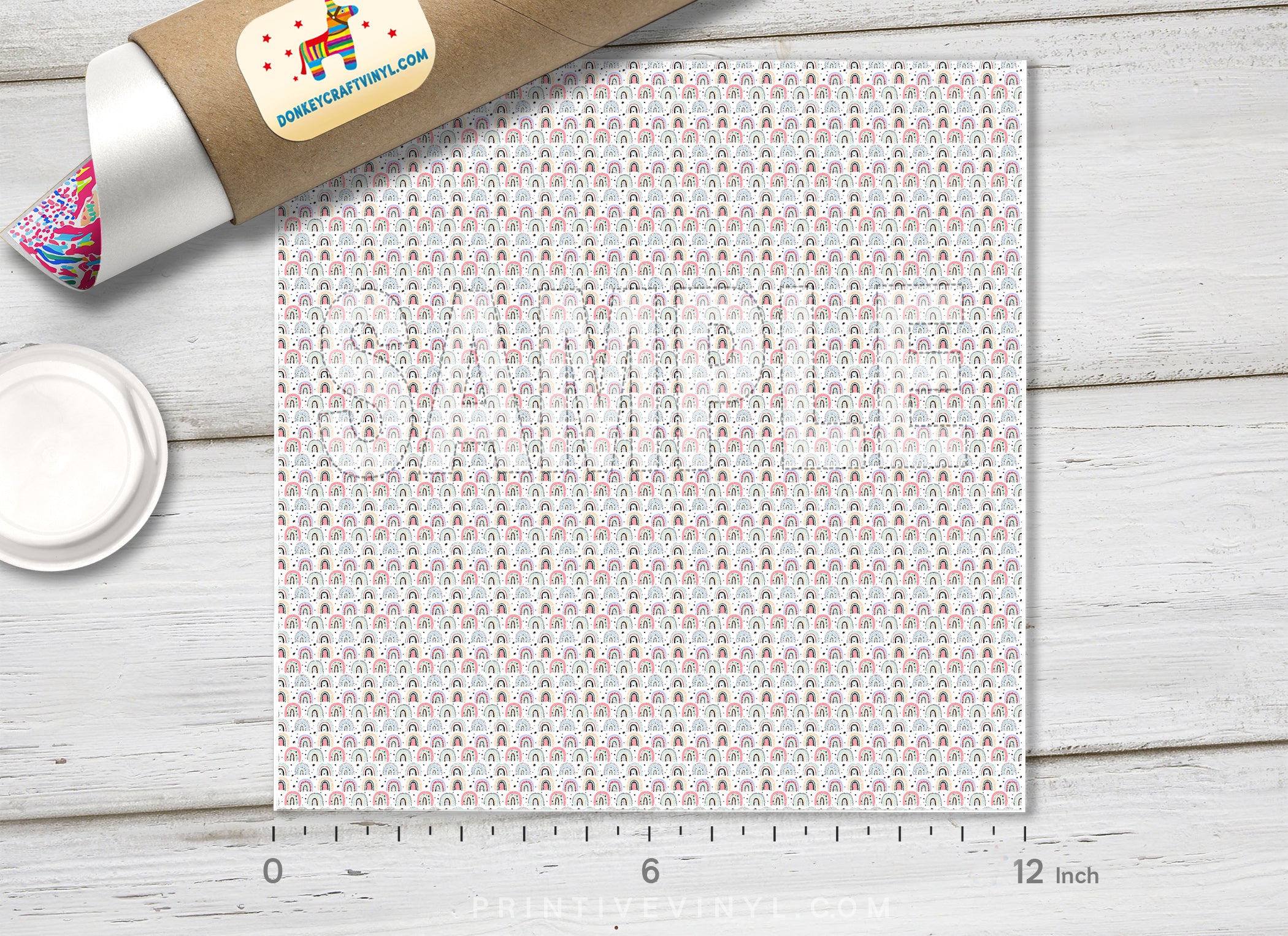 Pastel Boho Rainbow Patterned HTV 1449 - Donkey Craft Vinyl
