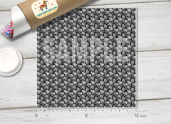 Black & White Rose Floral Adhesive Vinyl 1372 - Donkey Craft Vinyl