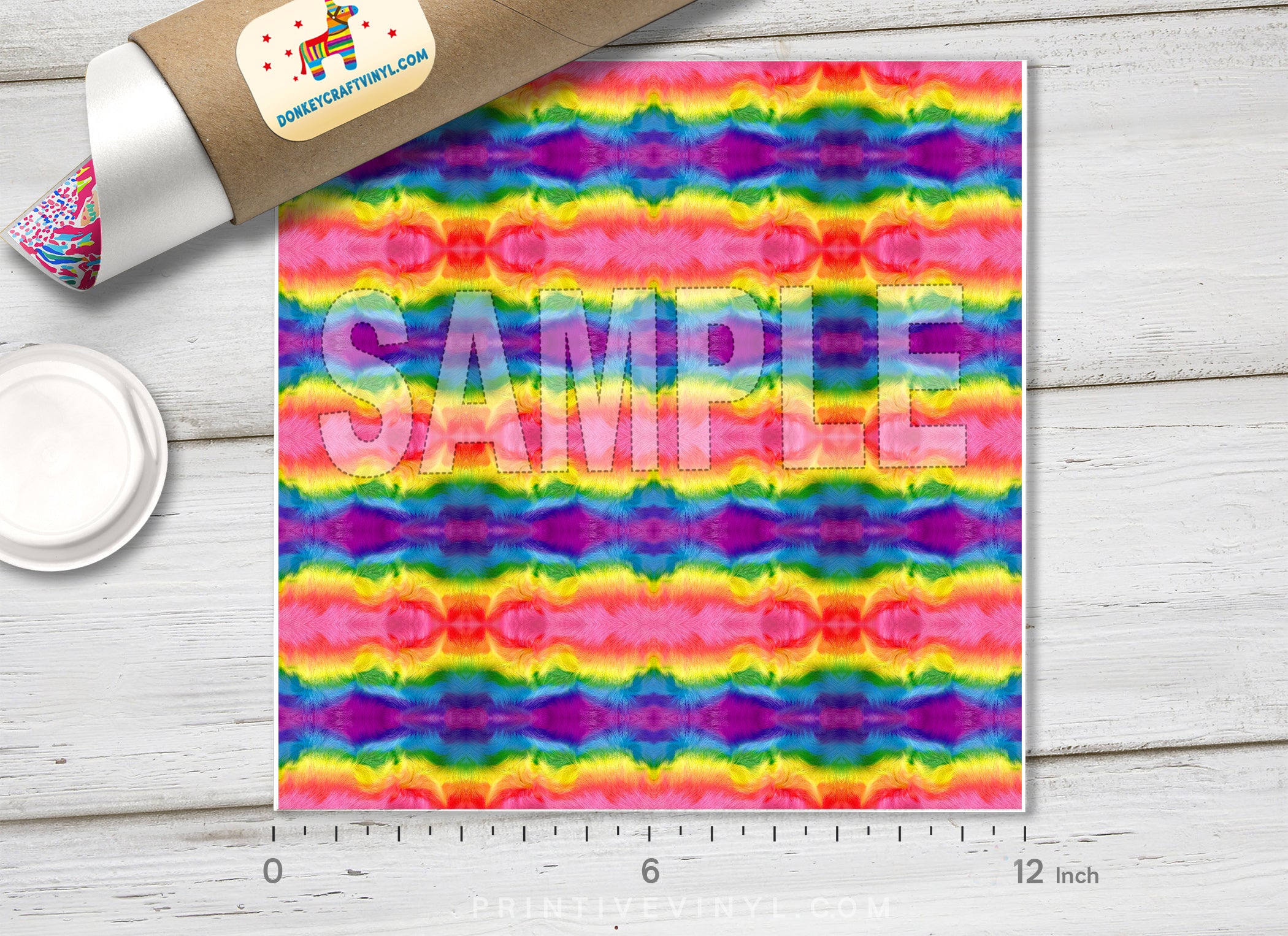 Rainbow Faux Fur Adhesive Vinyl 1424 - Donkey Craft Vinyl