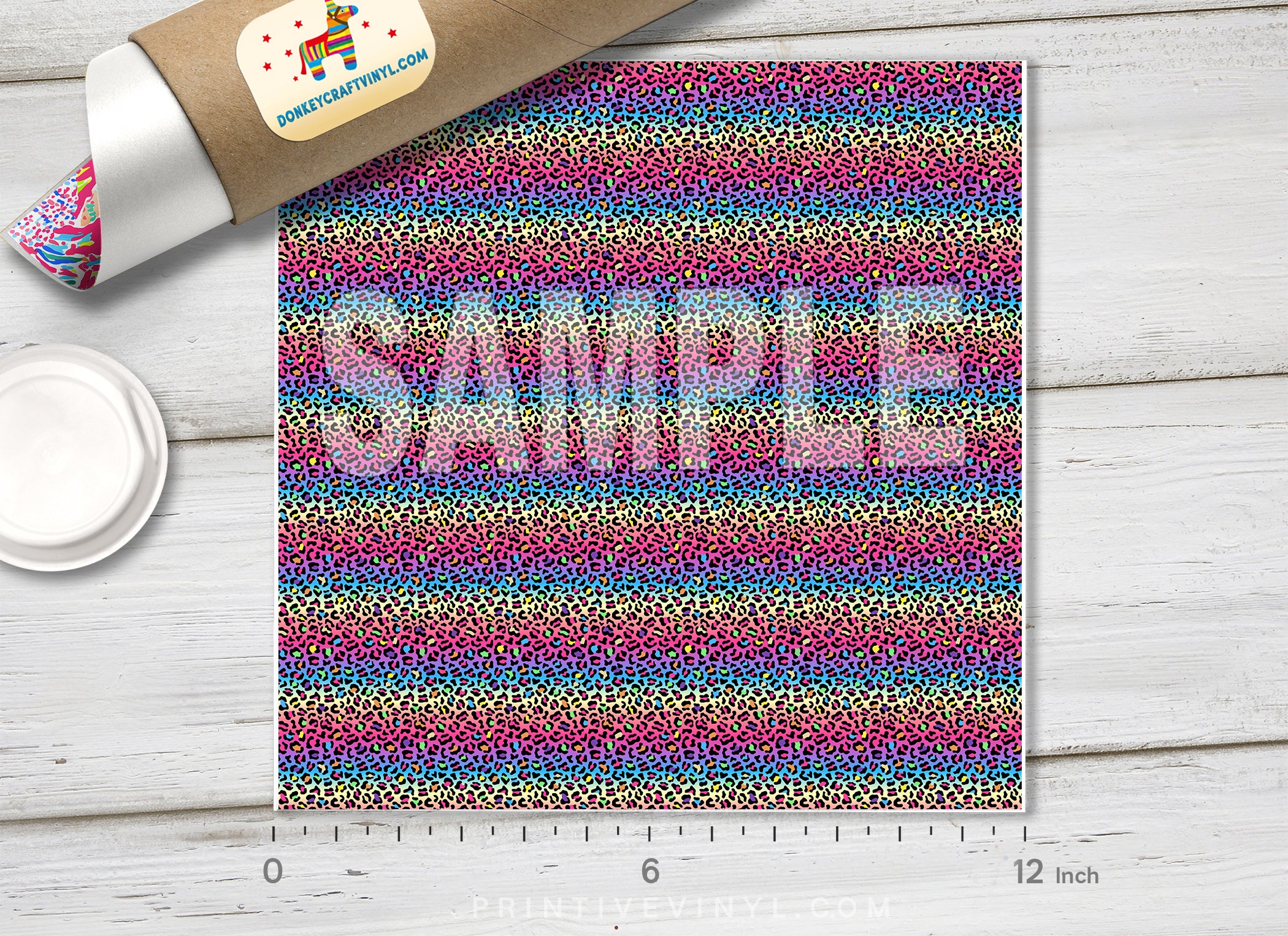 Rainbow Leopard Adhesive Vinyl 1225