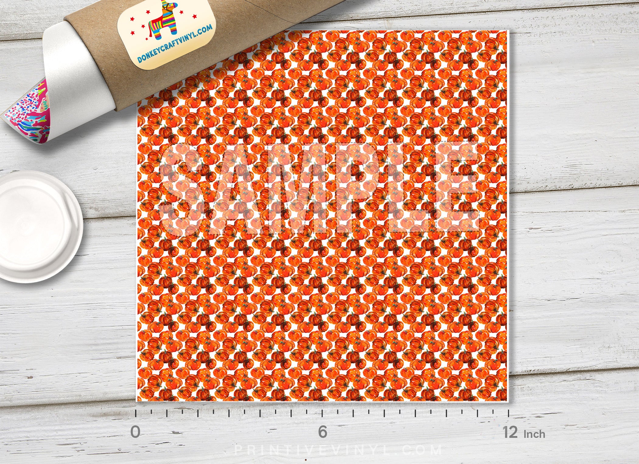 Pumpkin Patterned Adhesive Vinyl H008